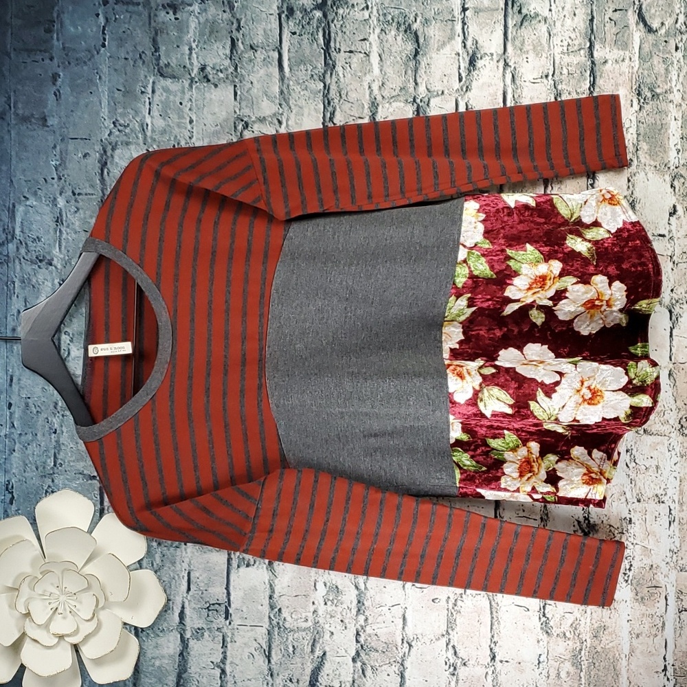 5/$30🎀 Sun n Moon | Gypsy Boho Cottagecore Reconstructed Floral Long Sleeve Top